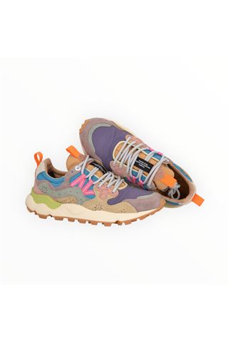Sneaker  donna in nylon e camoscio multicolore. FLOWER MOUNTAIN | YAMANO 3 WOMAN-ROSE VIOLET